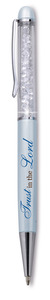 Trust in the Lord - Blue Pen by Pens with Gems - 5.75" with Clear Crystal Gems