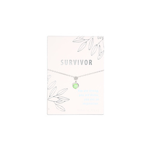 Survivor
Iced Lime Opal by Faith Hope and Healing - 16.5"-18.5" Rhodium Plated Inspirational Necklace