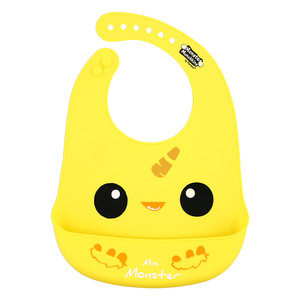 Yellow Mini Monster by Monster Munchkins - 12" Silicone Catch All Bib