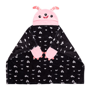 Pink Cupcake Monster by Monster Munchkins - 30" x 40" Coral Fleece Hooded Blanket