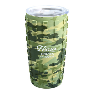 Nurses by Camo Community - 20 oz Travel Tumbler with 3D Silicone Wrap