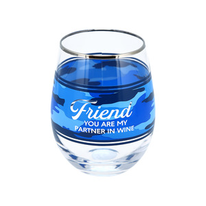 Friend by Camo Community - 18 oz Stemless Wine Glass