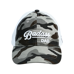 Badass Dad by Camo Community - Gray Camo Adjustable Mesh Hat