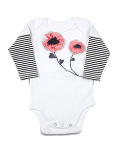 Coral Sky by Itty Bitty & Pretty - Long Sleeve Onesie (6-9 Months)