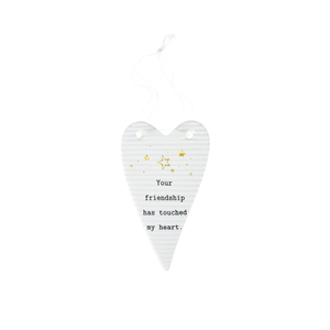 Friendship by Thoughtful Words - 4" Hanging Heart Plaque