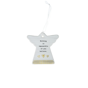 If You Believe by Thoughtful Words - 3" Hanging Angel Plaque