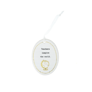 Teacher by Thoughtful Words - 3.5" Hanging Oval Plaque