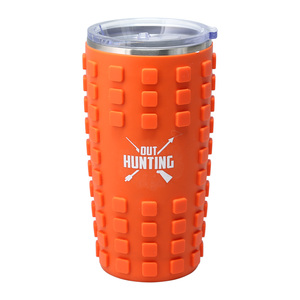 Out Hunting by Man Out - 20 oz Travel Tumbler with 3D Silicone Wrap