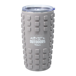 Outdoors Man  by Man Out - 20 oz Travel Tumbler with 3D Silicone Wrap