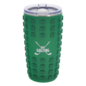 Out Golfing by Man Out - 20 oz Travel Tumbler with 3D Silicone Wrap