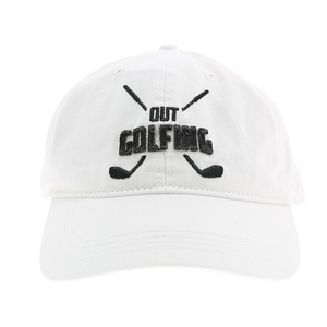 Out Golfing by Man Out - White Adjustable Hat