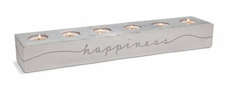 Happiness & Simplicity by Sweet Concrete - 18" x 3.75" x 2.25" Cement Candle Holder