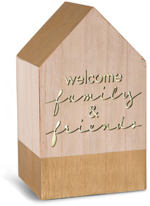 Welcome by Sweet Concrete - 8" LED Lit Wooden House