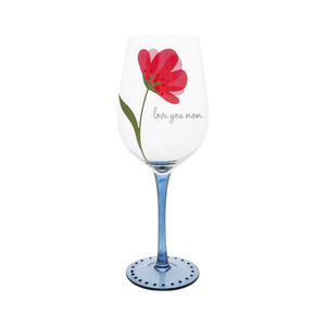 Love You Mom by Grateful Garden - 16 oz Wine Glass