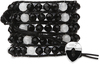 Onyx-Black & Alabaster Glass by H2Z - Wrap Bracelets - 