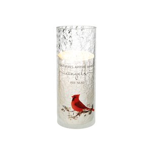 Cardinals Appear by Always by Your Side - 7" Cylinder Votive Holder