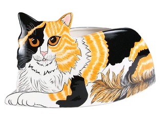 Patches - Calico by Rescue Me Now - 6.5"x12.5" Cat Planter Vase