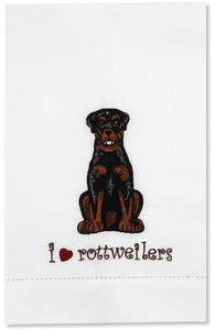 George - Rottweiler by Rescue Me Now - Tea Towel