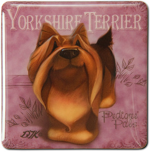 Yorkie by My Pedigree Pals - 2.5" Square Magnet with Easel Back