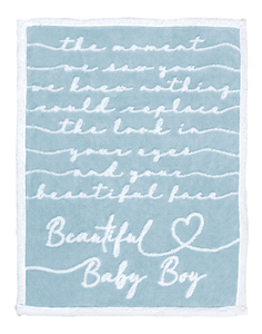 Beautiful Baby Boy by Threaded Together - 30" x 40" Inspirational Plush Baby Blanket