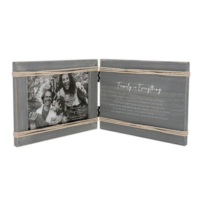 Family is Everything by Threaded Together - 8.5" x 6.5" Hinged Sentiment Frame (Holds 7" x 5" Photo)