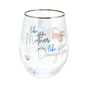 Mother & Daughter by Rosy Heart - 18 oz Stemless Wine Glass