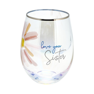Sister by Rosy Heart - 18 oz Stemless Wine Glass