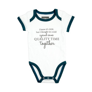 Quality Time by A-Parent-ly - 6-12 Months Teal Trimmed Bodysuit