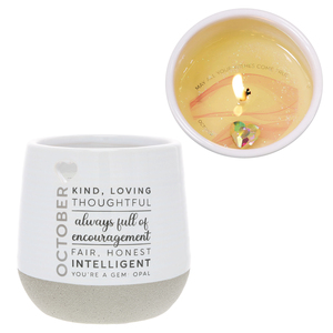 October by You Are a Gem - 11 oz - 100% Soy Wax Reveal Candle with Birthstone Scent: Tranquility