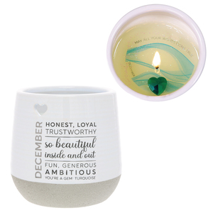 December by You Are a Gem - 11 oz - 100% Soy Wax Reveal Candle with Birthstone Scent: Tranquility
