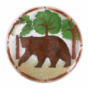 Bear by Fusion Art Glass - 14" Round Plate