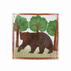 Bear by Fusion Art Glass - 10" Square Plate