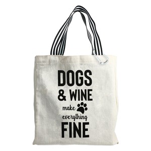 Dogs & Wine by Check Me Out - 100% Cotton Twill Gift Bag