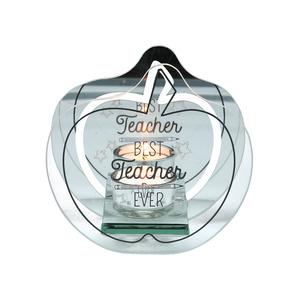 Best Teacher Ever by Teachable Moments - 5.5" x 5.25" Mirrored Glass Candle Holder