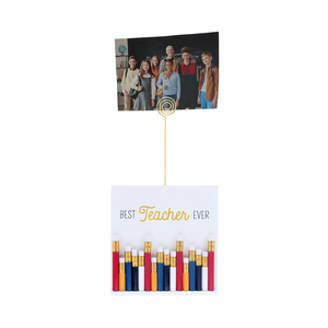 Best Teacher by Teachable Moments - 5" MDF Plaque with Photo Clip