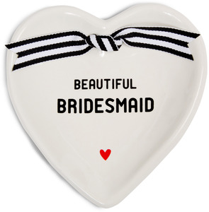 Bridesmaid by The Milestone Collection - 4.5" x 4.5" Heart-Shaped Keepsake Dish