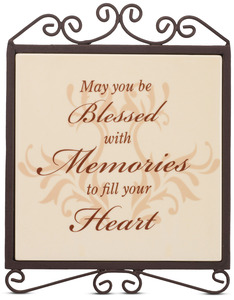 Blessed with Memories by Simply Stated - 5" x 6.5" Plaque with Metal Scroll