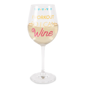 Workout by My Kinda Girl - 12 oz Crystal Wine Glass