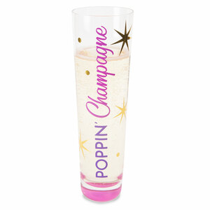 Poppin' Champagne by My Kinda Girl - 8 oz Stemless Champagne Flute
