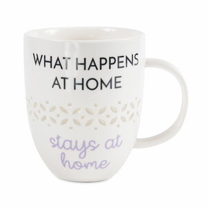 Stays at Home by My Kinda Girl - 24 oz Pierced Porcelain Cup