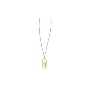 Bitch - Mother of Pearl by Love You - 16.5"-18.5" 14K Gold Plated Necklace