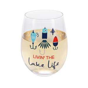 Livin' the Lake Life by We People - 18 oz Stemless Wine Glass
