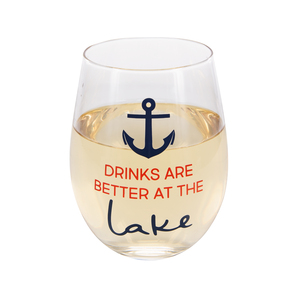 Better at the Lake by We People - 18 oz Stemless Wine Glass