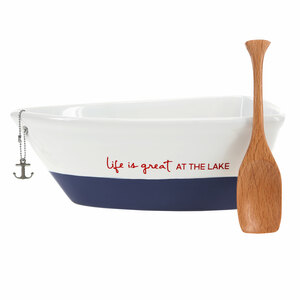 At the Lake by We People - 7" Boat Serving Dish with Oar