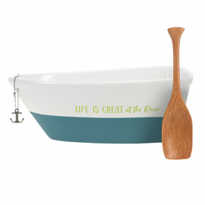 At the River by We People - 7" Boat Serving Dish with Oar