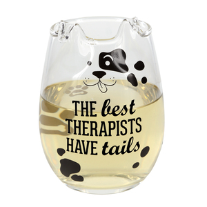 Best Therapists by We Pets - 18 oz Dog Stemless Wine Glass