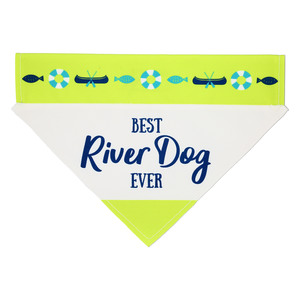 River Dog by We Pets - 12" x 8" Canvas Slip on Pet Bandana