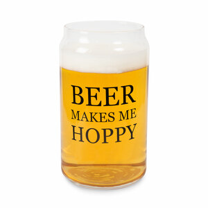 Beer Makes Me Hoppy by Man Crafted - 16 oz Beer Can Glass Tealight Holder