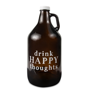 Drink Happy by Man Crafted - 64 oz Glass Growler