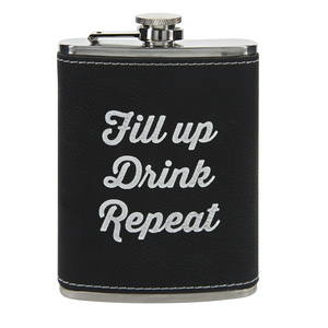 Fill Up by Man Crafted - PU Leather & Stainless Steel 8 oz Flask